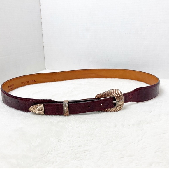 Guess by Georges Marciano red lizard skin belt - Picture 1 of 5